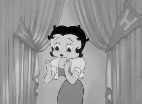 a gif of betty boop cheering